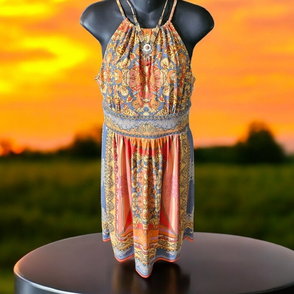 LONDON TIMES BOHO DRESS - Picture 1 of 4